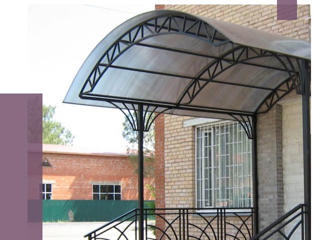 Металлические навесы и козырьки в Кисловодске от 13368 руб.