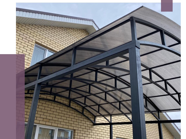 Монтаж козырьков в Кисловодске от 12031 руб. | ПРОЛЁТ-Ксл