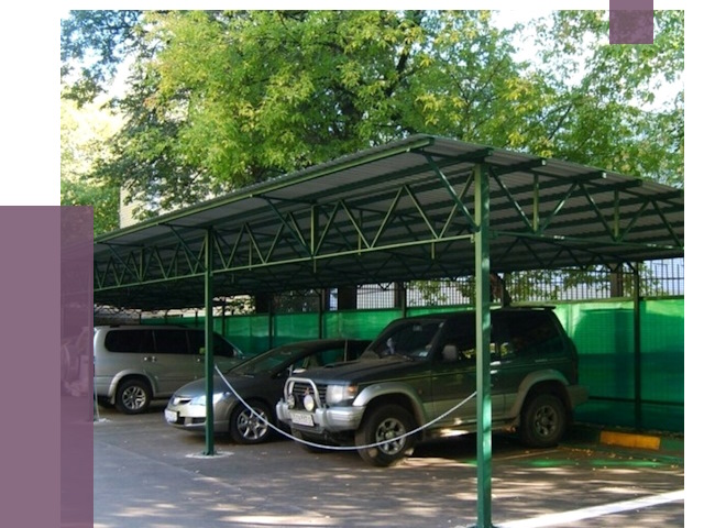 Навесы для парковки в Кисловодске от 83948 руб. заказать | ПРОЛЁТ-Ксл