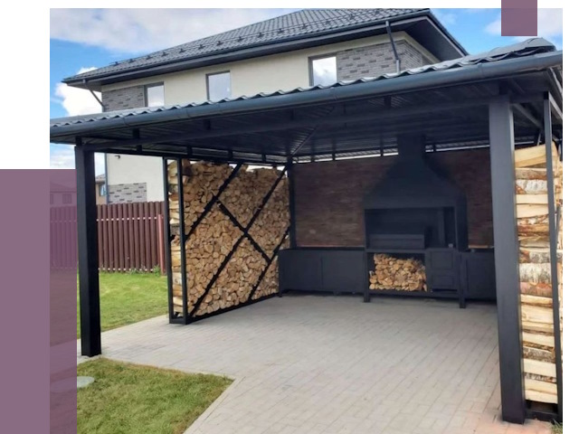 Навесы для барбекю в Кисловодске от 13314 руб. под ключ | ПРОЛЁТ-Ксл