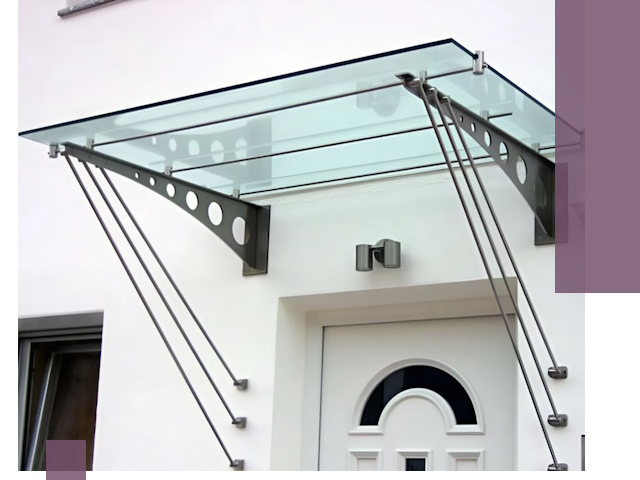 Козырьки над входом под ключ в Кисловодске — изготовление и монтаж