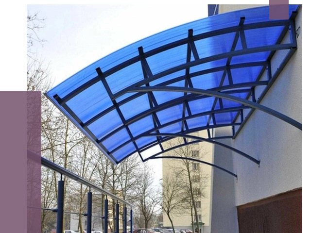 Козырьки из поликарбоната в Кисловодске от 4491 руб. под ключ | ПРОЛЁТ-Ксл