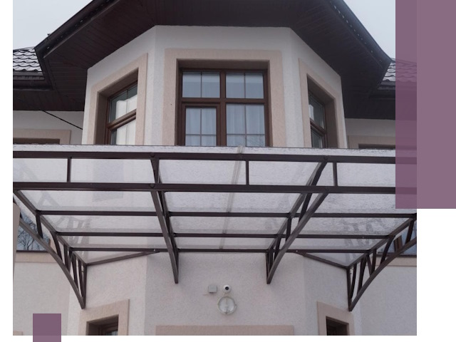 Козырьки из поликарбоната под ключ в Кисловодске