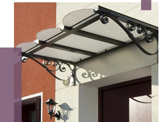 Односкатные козырьки в Кисловодске от 8769 руб.  | ПРОЛЁТ-Ксл