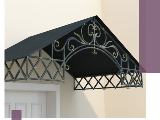 Двускатные металлические козырьки под ключ в Кисловодске