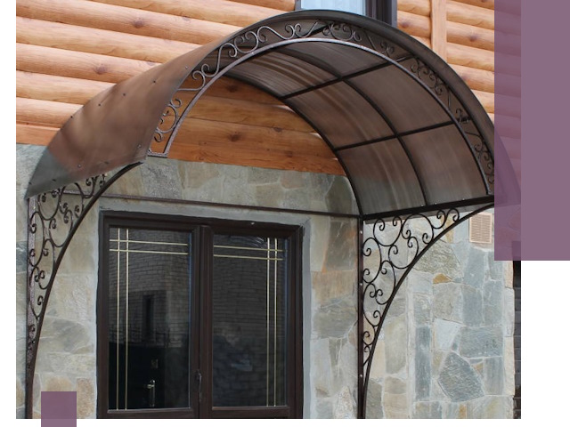 Арочные козырьки под ключ в Кисловодске: изготовление и монтаж